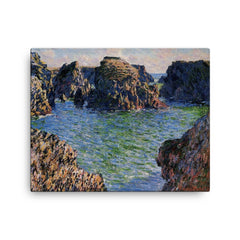 Coming into Port-Goulphar by Claude Monet, 1886 canvas print on a plain backdrop in size 16"x20".
