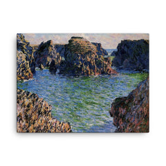 Coming into Port-Goulphar by Claude Monet, 1886 canvas print on a plain backdrop in size 18"x24".
