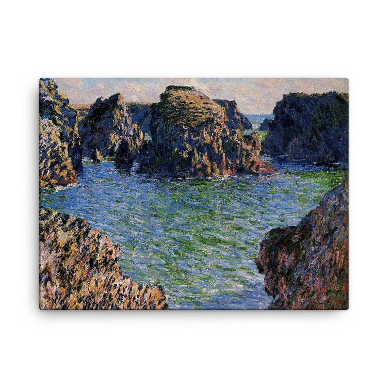 Coming into Port-Goulphar by Claude Monet, 1886 canvas print on a plain backdrop in size 18