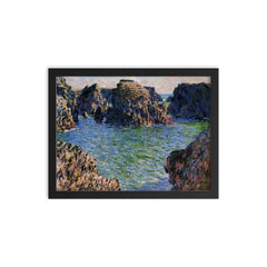 Coming into Port-Goulphar by Claude Monet, 1886 framed print on a plain backdrop in size 12"x16".
