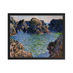Coming into Port-Goulphar by Claude Monet, 1886 framed print on a plain backdrop in size 16"x20".