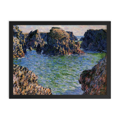 Coming into Port-Goulphar by Claude Monet, 1886 framed print on a plain backdrop in size 18"x24".