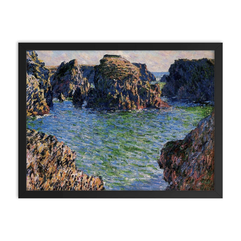 Coming into Port-Goulphar by Claude Monet, 1886 framed print on a plain backdrop in size 18