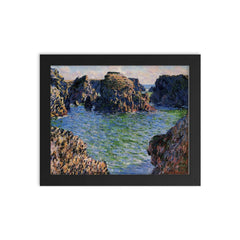 Coming into Port-Goulphar by Claude Monet, 1886 framed print on a plain backdrop in size 8"x10".