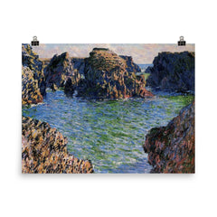 Coming into Port-Goulphar by Claude Monet, 1886 poster on a plain backdrop in size 8"x10".