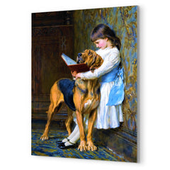 Compulsory Education by Briton Riviere metal print mockup