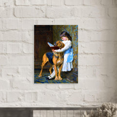 Compulsory Education by Briton Riviere metal print mockup
