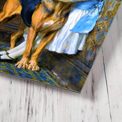 Compulsory Education by Briton Riviere metal print mockup