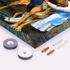 Compulsory Education by Briton Riviere metal print mockup