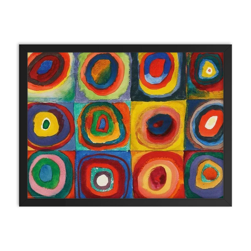 Concentric Rings by Wassily Kandinsky framed print on a plain backdrop in size 18