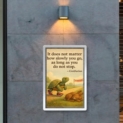 Confucius quote it does not matter how slowly you go as long as you do not stop tortoise running poster 2