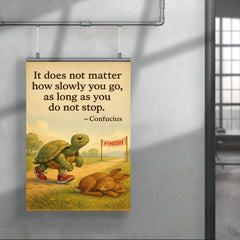 Confucius quote it does not matter how slowly you go as long as you do not stop tortoise running poster 4
