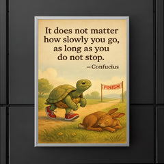 Confucius quote it does not matter how slowly you go as long as you do not stop tortoise running poster 5
