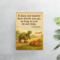 Confucius quote it does not matter how slowly you go as long as you do not stop tortoise running poster 7
