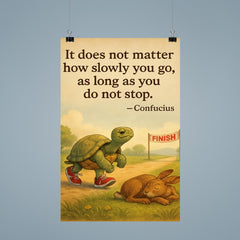 Confucius quote it does not matter how slowly you go as long as you do not stop tortoise running poster 9