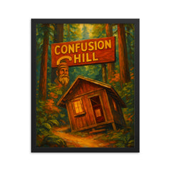 Confusion Hill California USA framed print on a plain backdrop in size 16"x20".