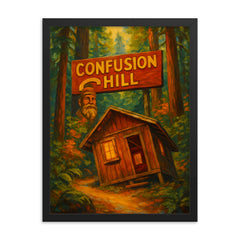 Confusion Hill California USA framed print on a plain backdrop in size 18"x24".