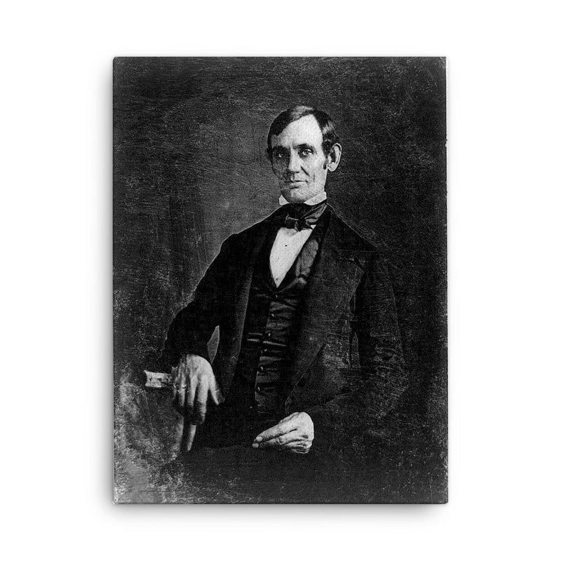 Congressman-Elect Abraham Lincoln, Daguerreotype, 1846 canvas print on a plain backdrop in size 18
