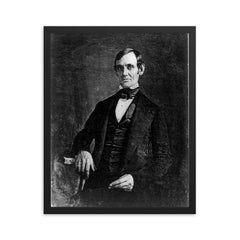 Congressman-Elect Abraham Lincoln, Daguerreotype, 1846 framed print on a plain backdrop in size 16"x20".