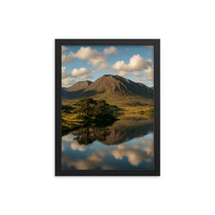 Connemara Twelve Bens Ireland framed print on a plain backdrop in size 12"x16".
