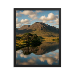 Connemara Twelve Bens Ireland framed print on a plain backdrop in size 16"x20".