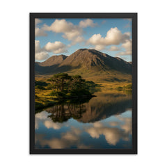 Connemara Twelve Bens Ireland framed print on a plain backdrop in size 18"x24".