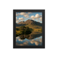 Connemara Twelve Bens Ireland framed print on a plain backdrop in size 8"x10".