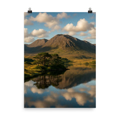 Connemara Twelve Bens Ireland poster on a plain backdrop in size 8"x10".