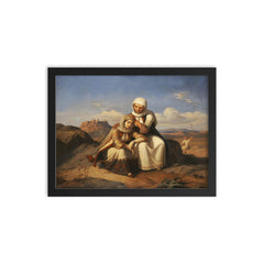 Consolation by Theodoros Vryzakis, 1847 framed print on a plain backdrop in size 12"x16".