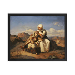 Consolation by Theodoros Vryzakis, 1847 framed print on a plain backdrop in size 16"x20".