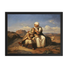 Consolation by Theodoros Vryzakis, 1847 framed print on a plain backdrop in size 18"x24".