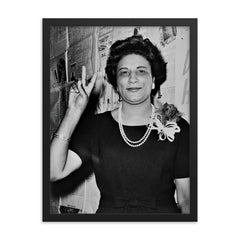 Constance Baker Motley framed print on a plain backdrop in size 18"x24".