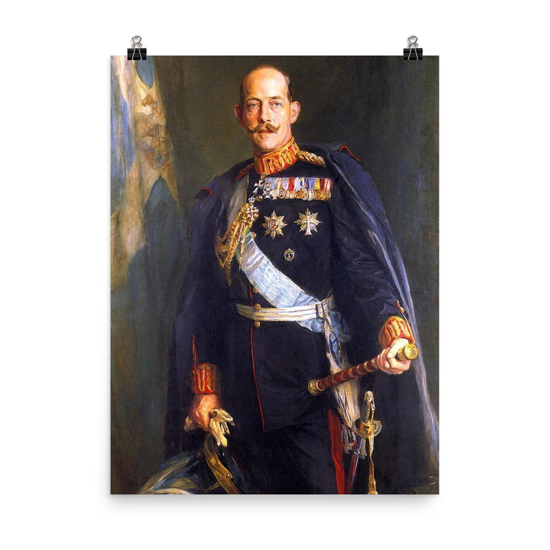 Constantine I of Greece by Philip de László, 1914 poster on a plain backdrop in size 8