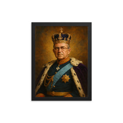 Constantine II of Greece framed print on a plain backdrop in size 12"x16".
