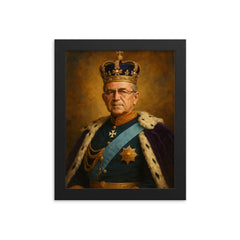 Constantine II of Greece framed print on a plain backdrop in size 8"x10".