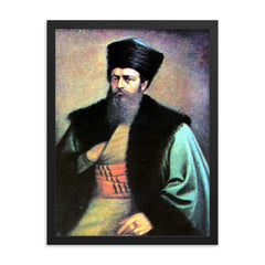 Constantine Mourouzis framed print on a plain backdrop in size 18"x24".