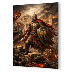 Constantine XI at the final walls metal print mockup
