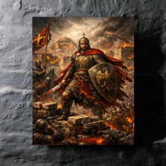 Constantine XI at the final walls metal print mockup