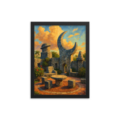 Coral Castle Florida USA framed print on a plain backdrop in size 12"x16".