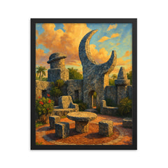Coral Castle Florida USA framed print on a plain backdrop in size 16"x20".