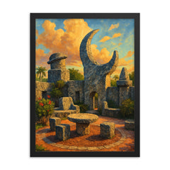Coral Castle Florida USA framed print on a plain backdrop in size 18"x24".