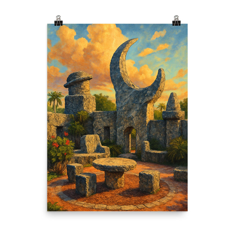 Coral Castle Florida USA poster on a plain backdrop in size 8
