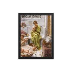 Corner of the Marketplace by Edward John Poynter framed print on a plain backdrop in size 12"x16".