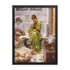 Corner of the Marketplace by Edward John Poynter framed print on a plain backdrop in size 18"x24".
