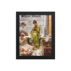 Corner of the Marketplace by Edward John Poynter framed print on a plain backdrop in size 8"x10".