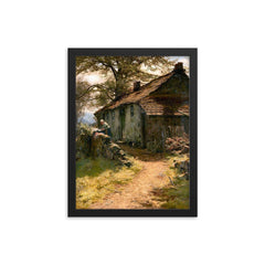 Cottage by David Farquharson framed print on a plain backdrop in size 12"x16".