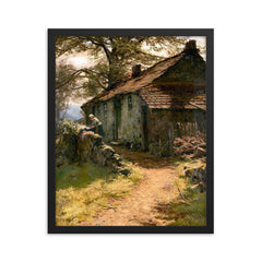 Cottage by David Farquharson framed print on a plain backdrop in size 16"x20".