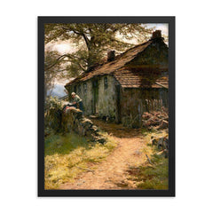 Cottage by David Farquharson framed print on a plain backdrop in size 18"x24".