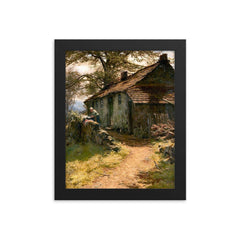 Cottage by David Farquharson framed print on a plain backdrop in size 8"x10".