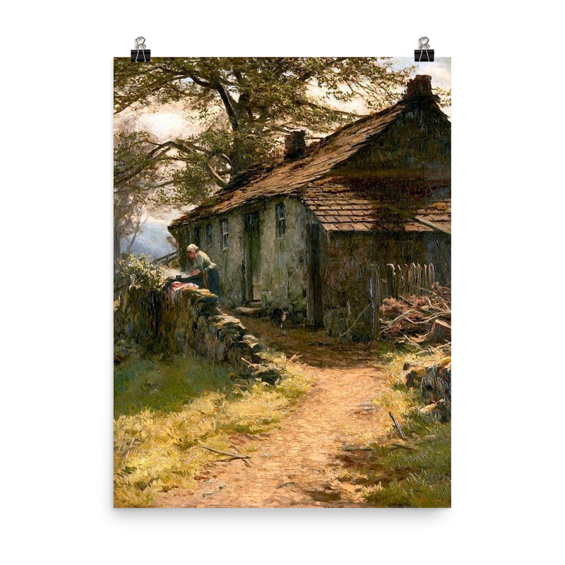 Cottage by David Farquharson poster on a plain backdrop in size 8